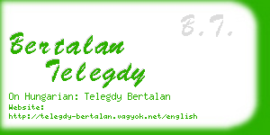 bertalan telegdy business card